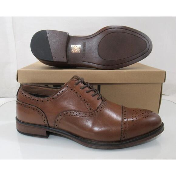 Men\'s Madden By Steve Madden Japlin Cap Toe Oxford Lace Up Shoes Cognac Size 11